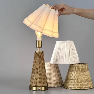 Replacement Lamp Shade Table Lamps Restaurant Hotel Living Room 5200mAh Cordless Rattan Table Lamp