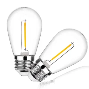 Replacement Plastic LED Bulb S14 120V E26 2600K 0.5W and 0.8W 1W 2W for Patio Garden Landscape