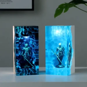 Resin Night Light Ornament Dimmable Desktop Lamp