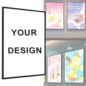 Restaurant Indoor Advertising Luminous Poster Frame Custom Logo Backlit Poster Light Box