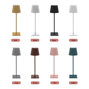 Restaurant Luxury Aluminum Cordless LED Table Lamp Rechargeable Hotel Bar Living Room Reading Decoration Desktop Lamp