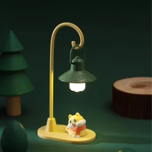 Retro Battery-Powered Lantern Night Light with Detachable Hook and Stable Base