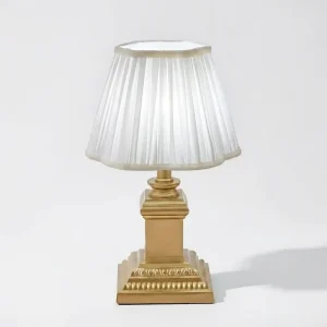 Retro Decorative Table Lamp Gold Base Rechargeable Touch Control LED Desk Lamp for Bedroom Living Room
