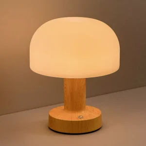 Retro Mushroom LED Table Lamp USB Touch Control 3 Level Dimmable Soft Light Night Lamp for Bedroom Living Room Coffee Bar
