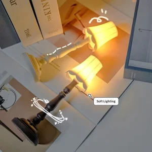 Retro Nordic Style Plastic LED Table Lamp Warm White Battery Powered Night Light for Dorm Room Bedroom Home Decoration