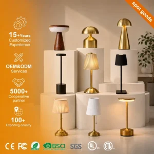 Retro Simple Dining Touch Luminous Hotel Bar Coffee Desk Lamp Decorative Cordless Led Rechargeable Table Lamp