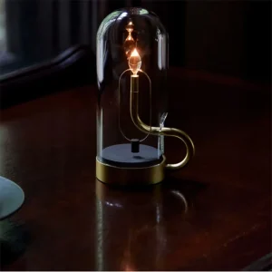 Retro Table Lamp Aluminum Alloy Gold/Black Built-in Battery Touch Control Dimming LED 2000mAh Candle Warmer Modern 110