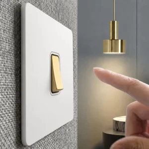 Retro Wall Switch with USB C and TRIAC Dimming Matte White Steel Brass Toggle Minimalist Full Range Custom OEM Accepted
