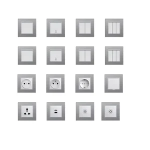 Retro Waterproof EU UK Standard 10A Tempered Dimmer Curtain Doorbell Electrical Light Push Button Switch