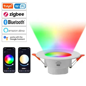 Rgbw Smart Home Wifi Tuya Dimmable Led Downlights Modern Indoor Luminaire RGB CCT Recessed Down Light