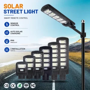 Road Outdoor Smart Sensor Control Ip65 Waterproof 50w 100w 150w 200w 250w 300w Led Integrated All in One Solar Street Light