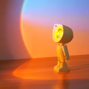 Robot Sunset Projector Robot Night Light Astronaut Projector Lights Decoration Atmosphere Lamp Battery Power Sunset Lamp