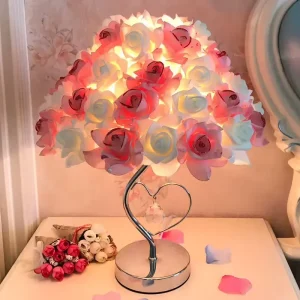 Rose Flower LED Night Light Adjustable Table Lamp Bedside Lamp for Reading Room Sleep Lighting Home Wedding Party Decor 5V Input