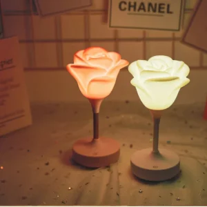 Rose Shape Wireless Rechargeable LED Table Night Light