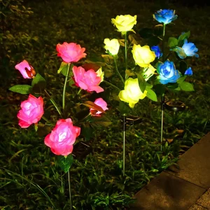 Rose Solar Light Flower Garden Lights Solar LED Outdoor IP65 Waterproof Light for Sale