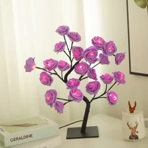 Rose Tree Decor Light 3D Lamp Led Colorful Table Lamps Desk Table Lamps Flower Lights LED Night Light Bedroom Gift Home Decor