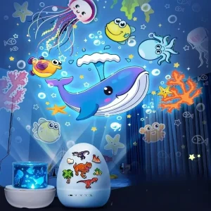 Rotate Projection Mood Night Light with BT Speaker Dinosaur Egg 21 Films USB Projector Nightlight for Kids Xmas Gifts