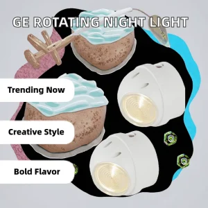 Rotating Plug-In LED Night Light with Dusk-to-Dawn and Motion Sensors 2-Pack White Bathroom Dorm Room