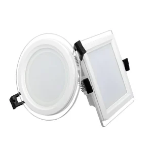 Round Glass LED Recessed Ceiling Panel Downlight