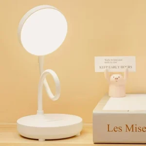 Round Head USB Charging Desk Reading Light Eye Protection Three Color Dimming Flexible Hose LED Table Lamp