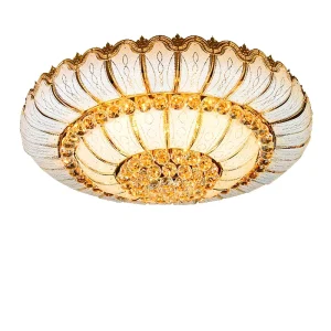 Round LED Crystal Ceiling Light, IP65, AC, Surface Mount, for Living Room, Bedroom, and Hotel Lobby