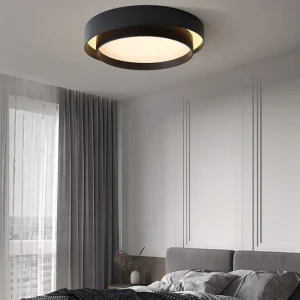 Round Modern LED Ceiling Lamp with Irregular Beveled Edge and Aluminum Base