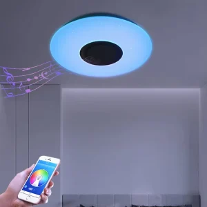 Round RGB Smart LED Ceiling Light with WiFi, Voice, App, Remote and Music Control for Bedroom