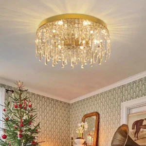 Round Recessed Crystal LED Ceiling Light, 3 Color Temperature Settings