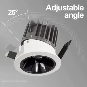 Round Recessed LED Downlight, Adjustable Angle, 10W/15W
