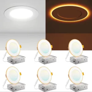 Round Slim LED Recessed Downlight Panel Lamp with Junction Box for Ceiling, Bedroom, or Home Use