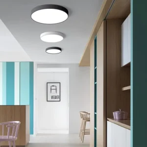 Round black and white LED ceiling light for balcony aisle corridor