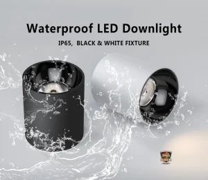 Round surface-mounted LED downlight, matte finish, IP65, for home office living room hotel