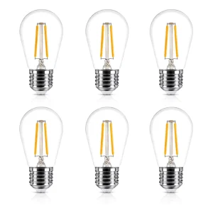 S14 Edison Bulb S14 E27 Bulb S14 LED Bulb 2W 220V 2700k Warm Light Decorative Holiday Light Bulbs for Garden Patio
