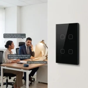 SAA CB CE 1 2 3 4 Gang WiFi Smart Wall Touch Light Switch Glass Panel Compatible with Alexa Google App
