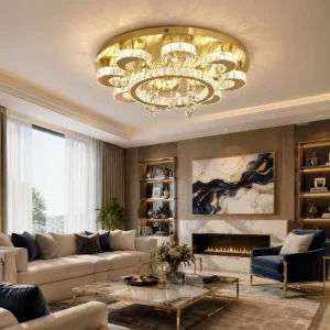 SAA Certification Ceiling Modern Surface Mounted Flower Shape Led Crystal Ceiling Lamp for Home Decorate Fancy Ceiling Light