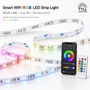 SASO CE ISO9001 Manufacturer Customizable Smart WiFi RGB LED Strip Light 12V 24V for Hotel Projects