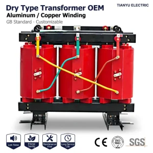 SCB18 Cast Resin Dry Type Power Transformer with 6.3kV 400V Three Phase 50Hz 60Hz Low Loss Electrical Equipment Substation