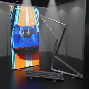 SEG Folding Exhibition Booth System with Z-Shaped Portable Lightbox Stand