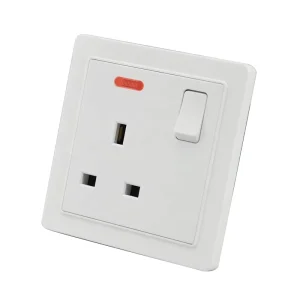 SHARE 13a 250v 1 gang 3 pin Switched Socket With Neon Wall Switch