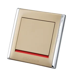 SHARE Home Switch Gold Color 16A 250V 86*86mm 1 Gang Multi Way Light Electric Wall Switch Socket 86*86