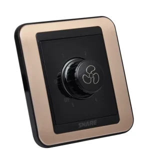 SHARE Lamp Rotary Dimmer Switch Modern Light Wall Switch Black+Gold PC Durable 15 Year Warranty
