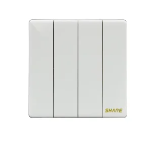 SHARE New Product Good Quality White Color Push Button 4 gang 2 way Wall Switch 250V 16A