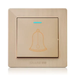 SHARE PC Material Electric 1 Gang Single Pole Durable 10A 250V Wall Switch Plate for Dingdong Doorbell Factory From China