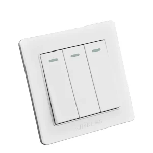 SHARE White Color Big Button 3 gang 2 way Wall Light Switch 86*86 size 250V 16A