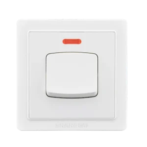 SHARE white 45a 250v one gang one way wall switch with neon 86*86 mm