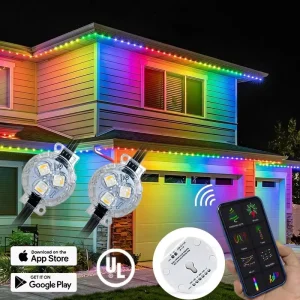 SHIJI Permanent Christmas Lights 30mm Rgbic Ucs2904 Led Pixel Light Dmx Rgb Ip67 Outdoor Ip68 Waterproof Pixel Led Point Light