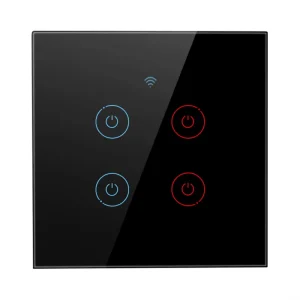 SMATRUL EU 4 Gang Tuya WiFi Wall No Neutral Wire Touch Light Switch Voice Control Smart Home Products Google Home Alexa