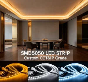 SMD5050 24V 96LED Amber Smart LED Strip Light with WiFi App Control for Indoor and Outdoor Use