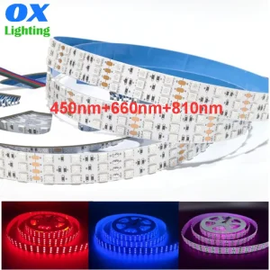 SMD5050 3-in-1 Triple-Row 180 LEDs 450nm 660nm 810nm Red Infrared LED Light Strip