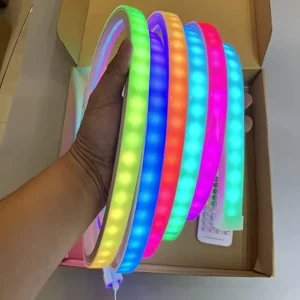 SMD5050 RGB LED Neon Strip Light Smart App Remote Control Silicone Flex Cuttable Cabinet Lights